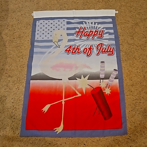Lot of 6 Flamingo Holiday Yard Flags - Picture 7 of 7